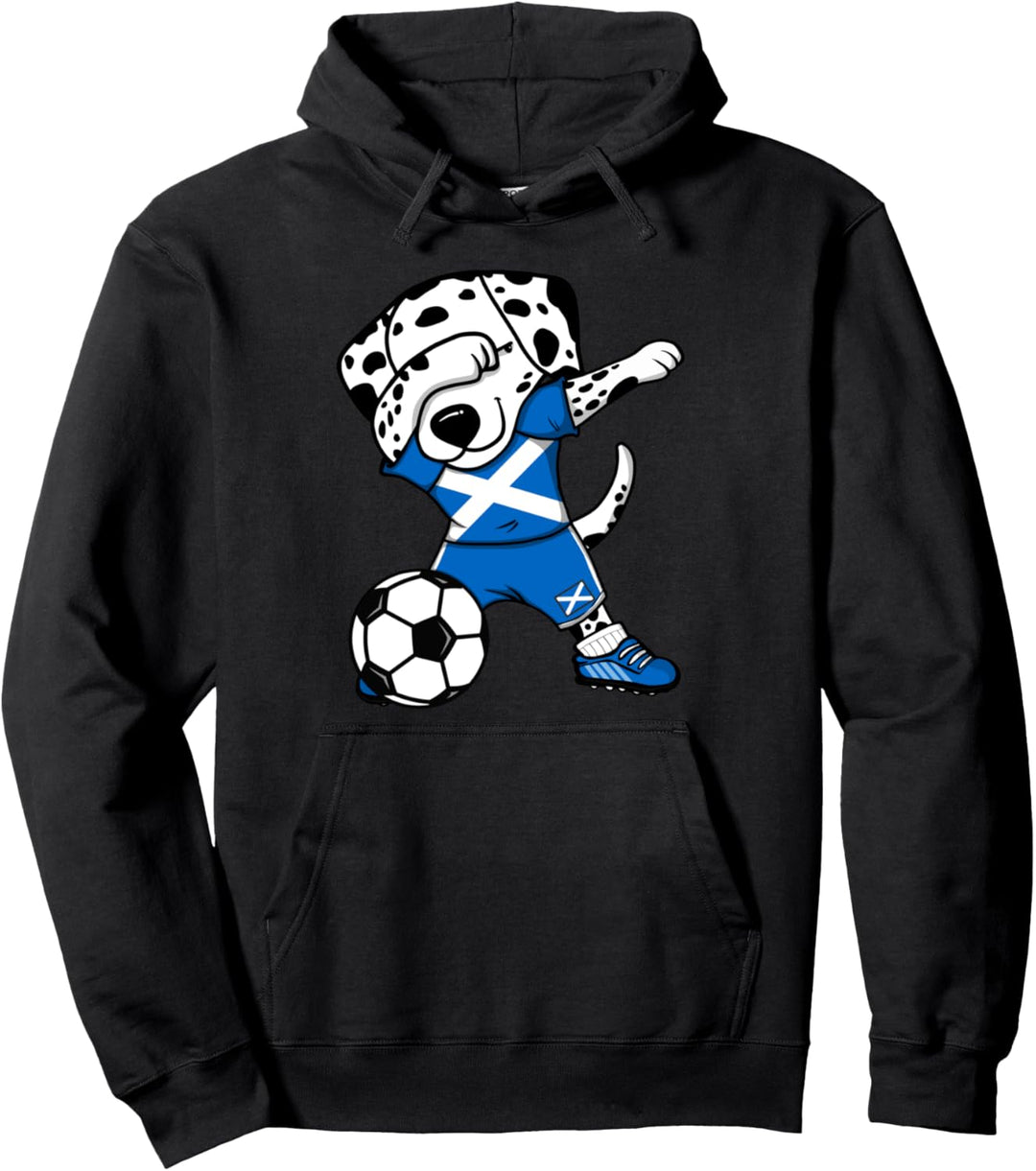 Dabbing Dalmatiner Schottland Fussball Schottische Flagge Pullover Hoodie