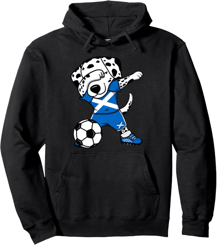 Dabbing Dalmatiner Schottland Fussball Schottische Flagge Pullover Hoodie