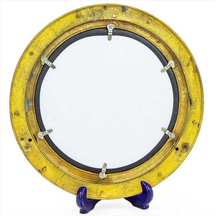 Moritz Bullauge Spiegel Nautik Messing Maritim Schiff Nostalgie Antik-Stil 30 cm rund