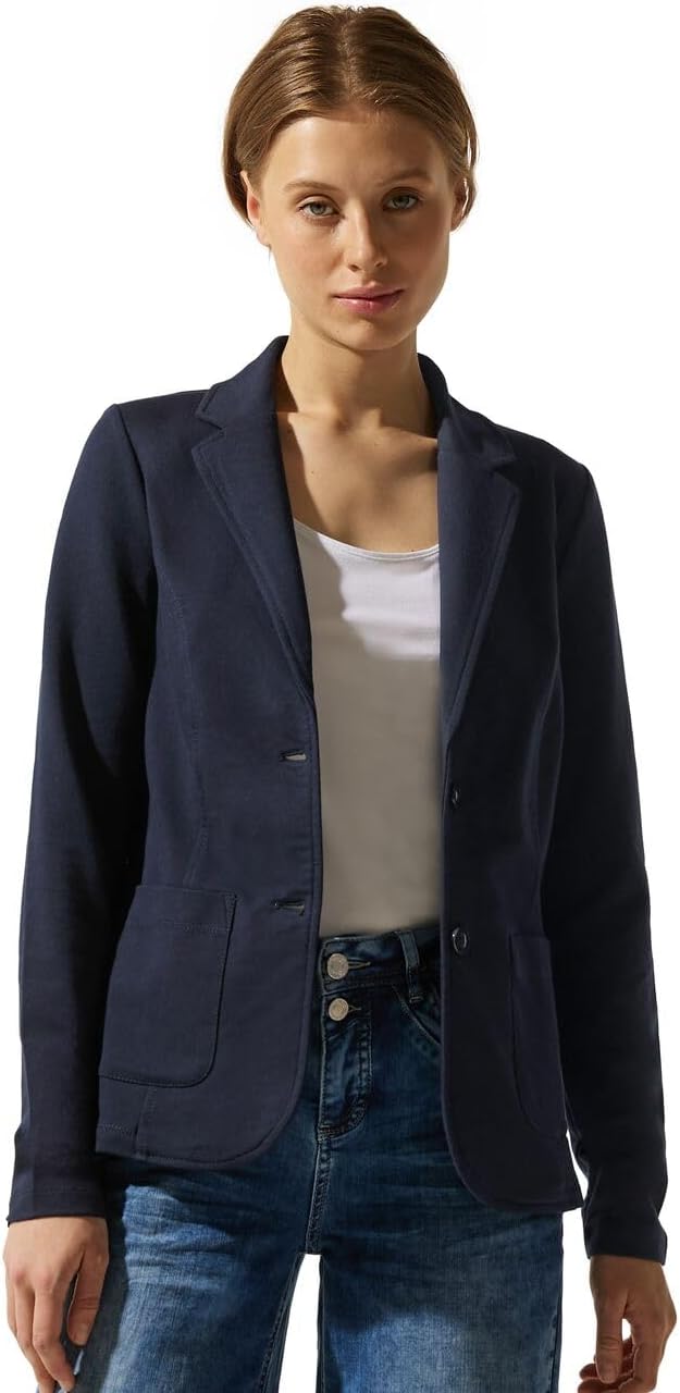 Street One Damen Basic Blazer mit Raffungen 38 Gentle Green, 38 Gentle Green