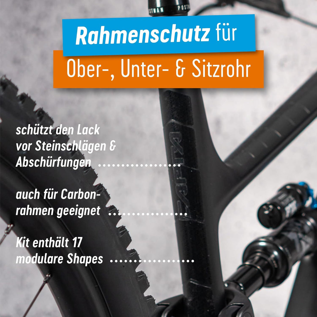 Riesel Design® - „Frame:Guard“ Fahrrad Rahmenschutz - Stylische Fahrrad Schutzfolie 17 Selbstklebend