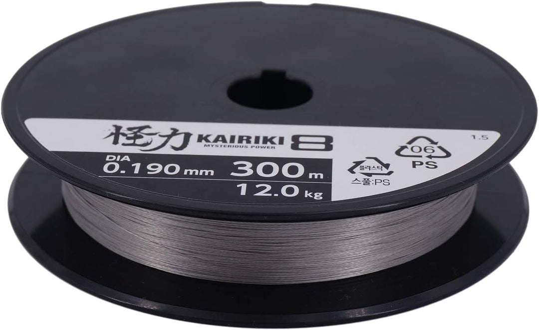 Shimano Kairiki 8 300 Meter Angelschnur, geflochten, Hellgrau, 59WPLA68R1 0.16mm / 10.3kg, 0.16mm /