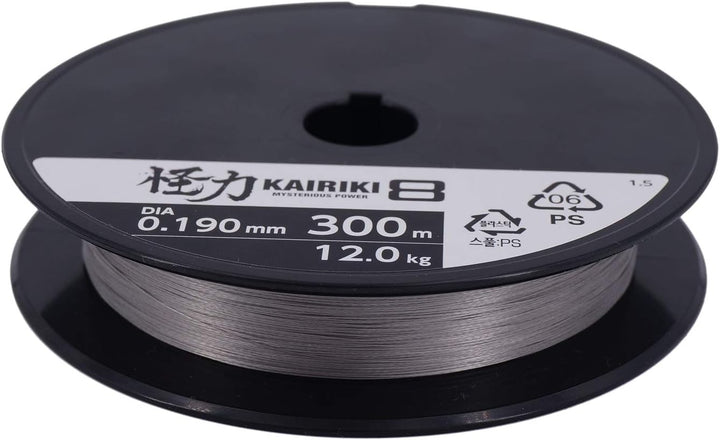 Shimano Kairiki 8, 300 Meter, Hellgrau, geflochtene Angelschnur, 59WPLA68R1 0.28mm / 29.3kg, 300m, 0