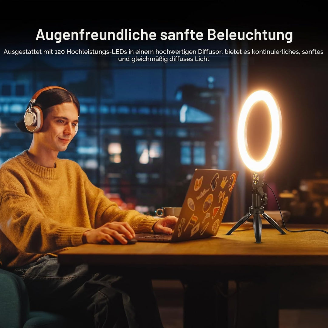 NEEWER Entry Level Version 10,5" Tisch Ringlicht mit Stativständer/Handyhalterung Kompatibel mit iPh