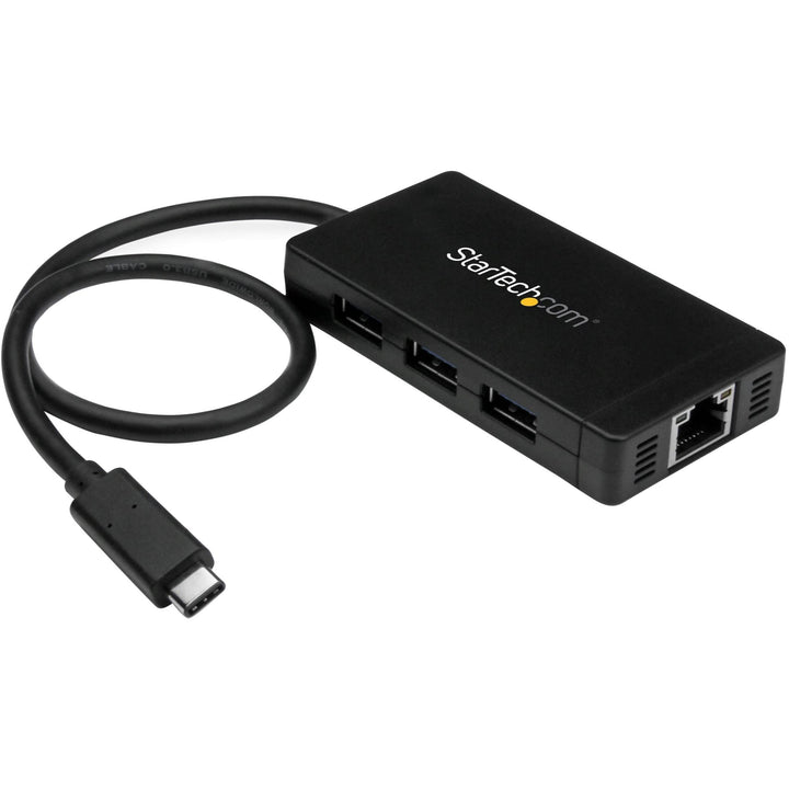 StarTech.com 3 Port USB 3.0 Hub mit USB-C und Gigabit Ethernet - inklusive Netzteil - USB C Hub - US