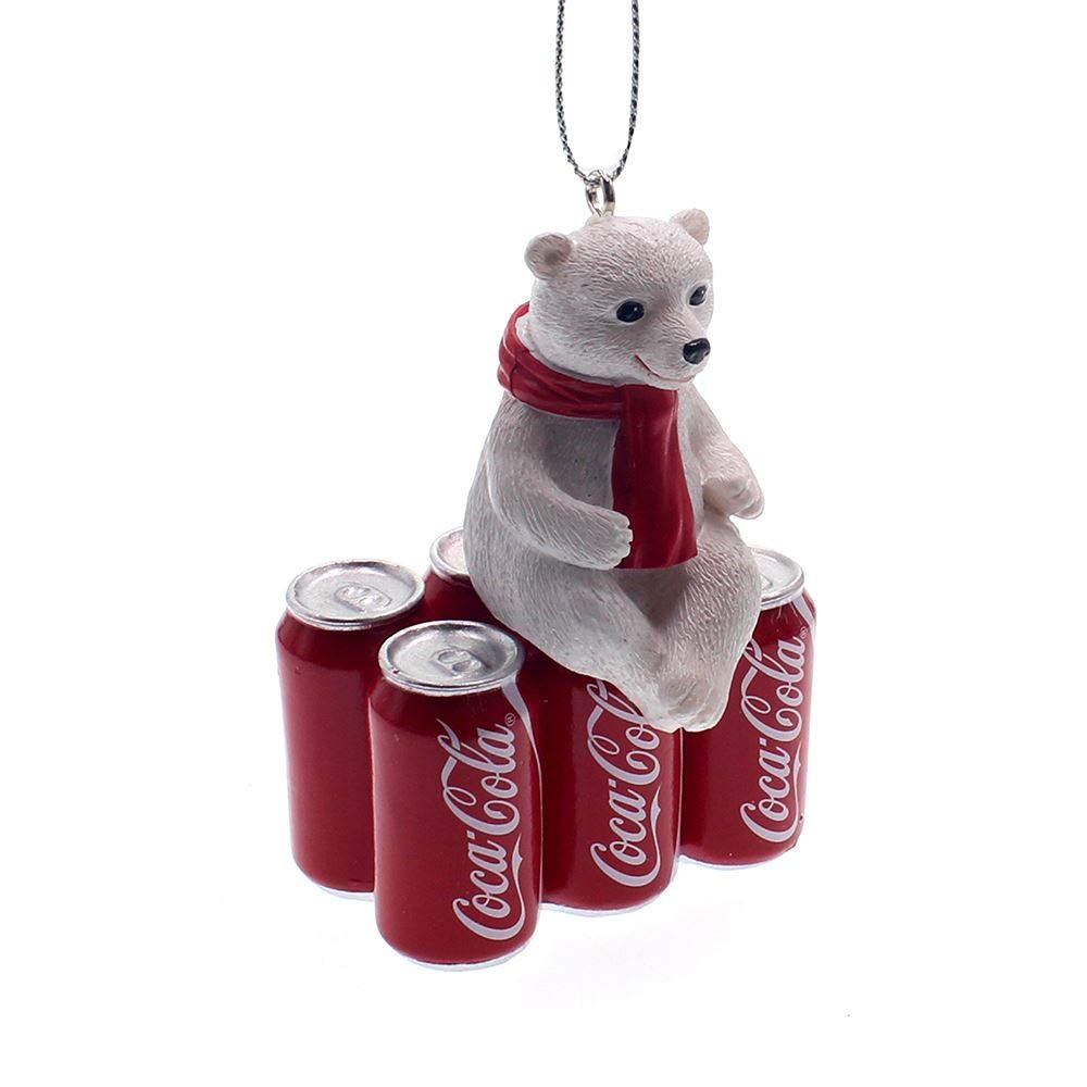 Kurt Adler CC2203 Coca-Cola Cub on 6-Pack Cans, 3-Inch Height, Resin