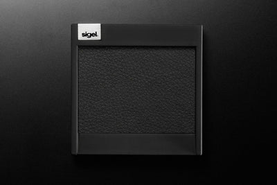 SIGEL SA506 Klammernhalter Cintano, Echtleder, schwarz, 7,5 x 7,5 cm, Klammernhalter