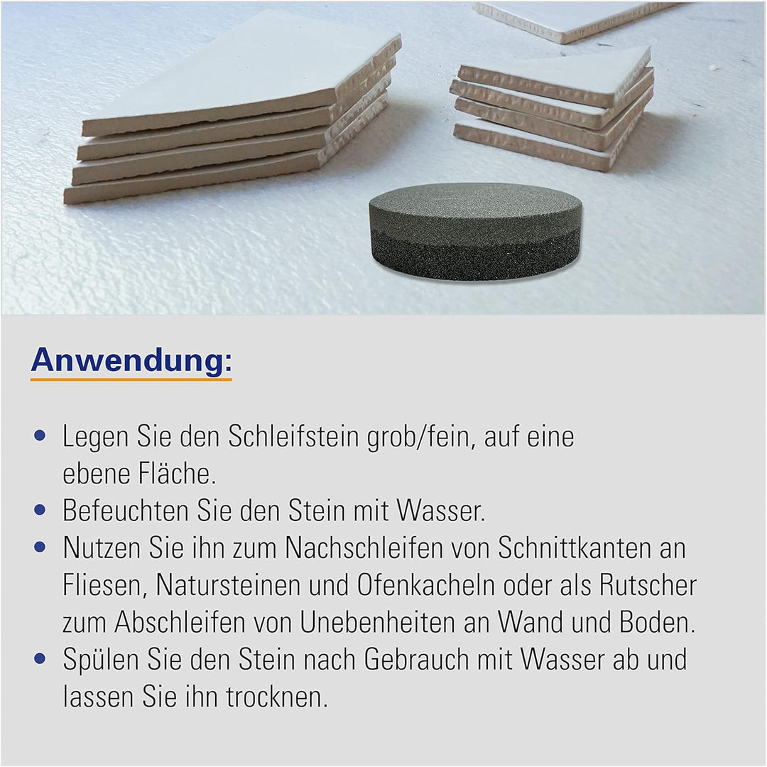 Karl Dahm Schleifstein grob/fein Rundformat I Messerschärfer Stein I Auch bestens um Ihre Werkzeuge