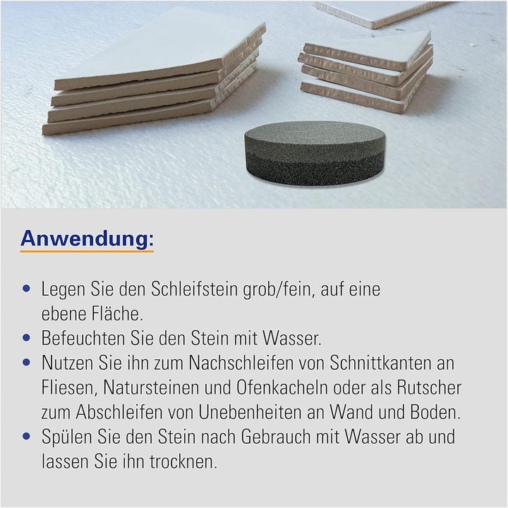 Karl Dahm Schleifstein grob/fein Rundformat I Messerschärfer Stein I Auch bestens um Ihre Werkzeuge
