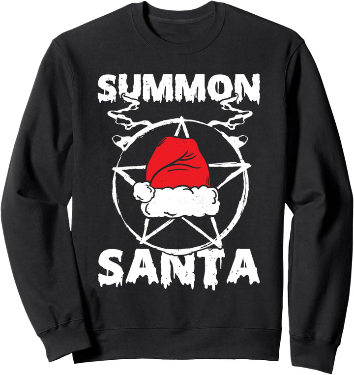 Summon Santa Satanic Pentagramm Santa Hat Xmas Devil Sweatshirt