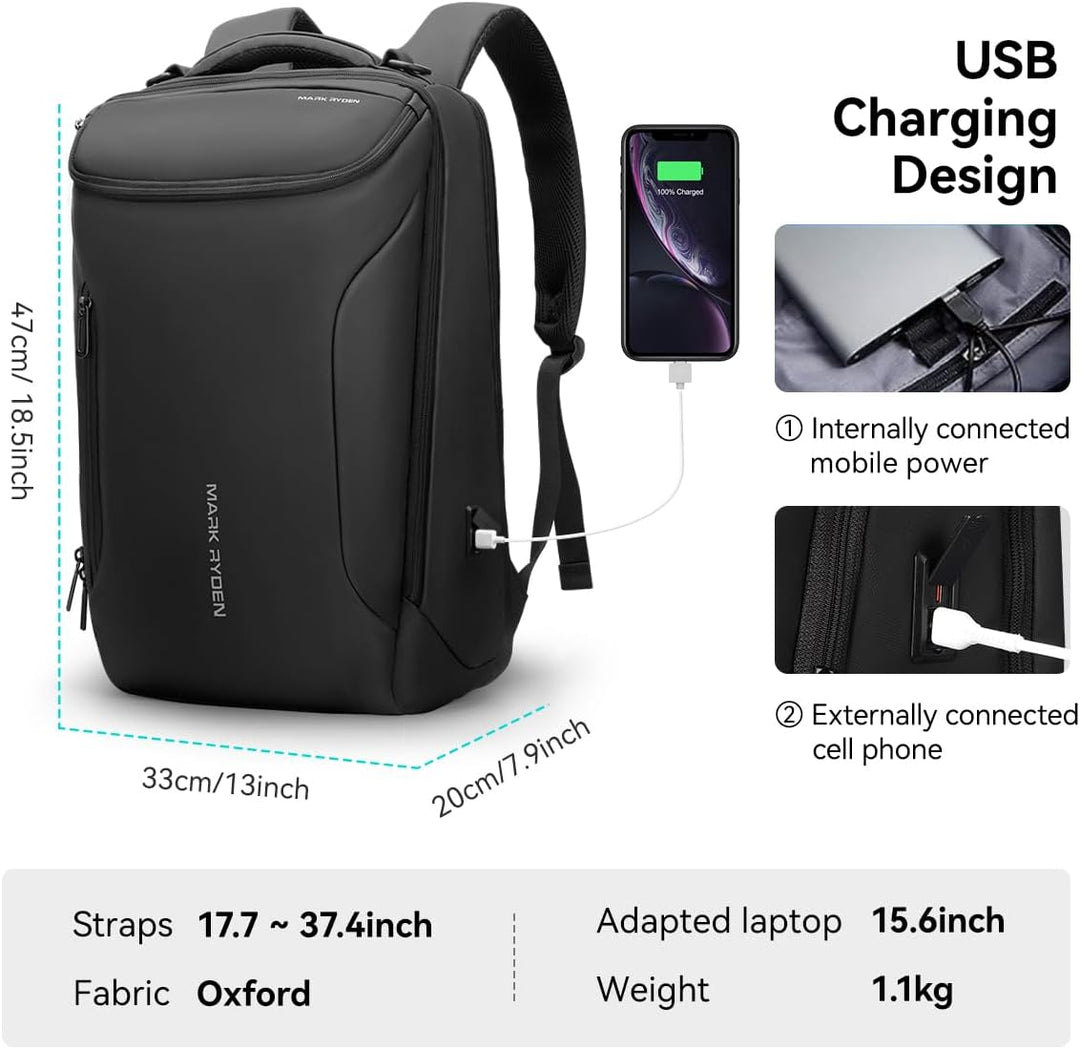 MARK RYDEN Grosse Kapazität Laptop Rucksack mit 17.3 Zoll/15.6 Zoll für Männer Multifunktionsrucksac