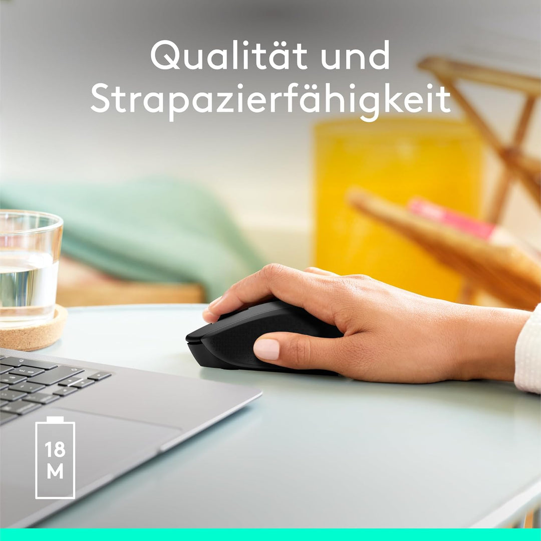 Logitech M280 Kabellose Maus, 2,4 GHz mit USB-Nano-Empfänger, 1000 DPI Optical Tracking, 3 Tasten, 1