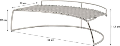 BBQ-Toro Edelstahl Warmhalterost rund | 45 x 14 x 10 cm | passend für Ø 57 cm Kugelgrill und Kamado