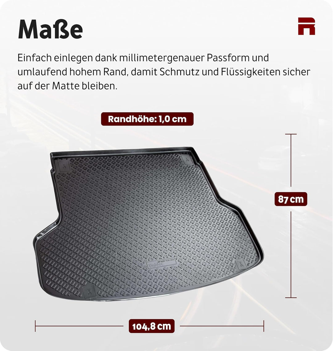 Recambo Kofferraumwanne passend für Hyundai i30 III Kombi CW, PD | ab 2017- | passgenau mit Rand Sch
