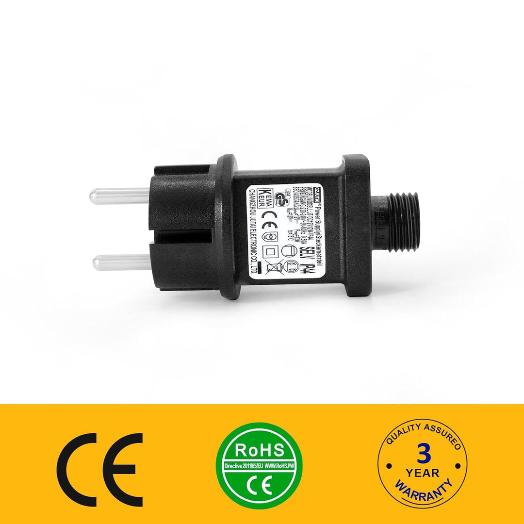 12 V 12 W LED-Transformator CZJUTAI IP44 Stromversorgung für Weihnachtsbeleuchtung mit Stecker – EU-