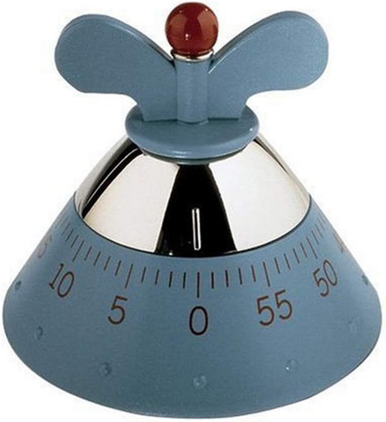 Alessi A09 Design Küchentimer, Thermoplastisches Harz, blau, 6 x 11 x 28.5 cm, Blau