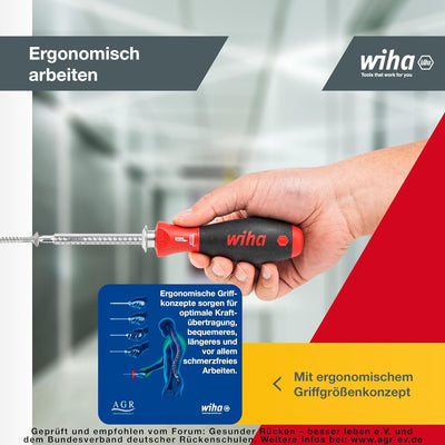 Wiha Schraubendreher mit Wechselklingen Set SYSTEM 6 (03591), 12 tlg. für tiefliegende Schrauben, In