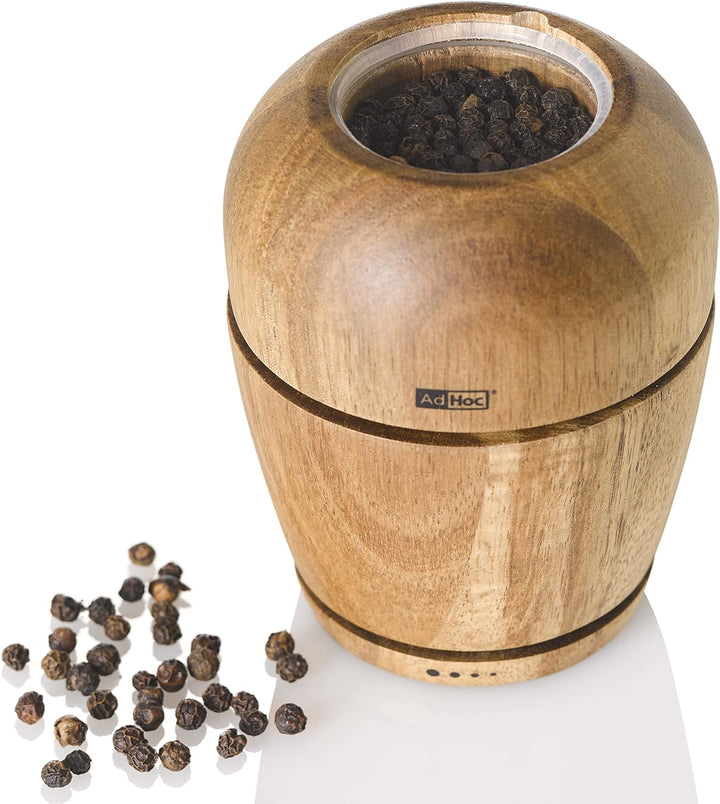 AdHoc MP601 Pfeffer- oder Salzmühle WISH, Keramik Mahlwerk CeraCut®, Akazienholz/Glas, Akazienholz