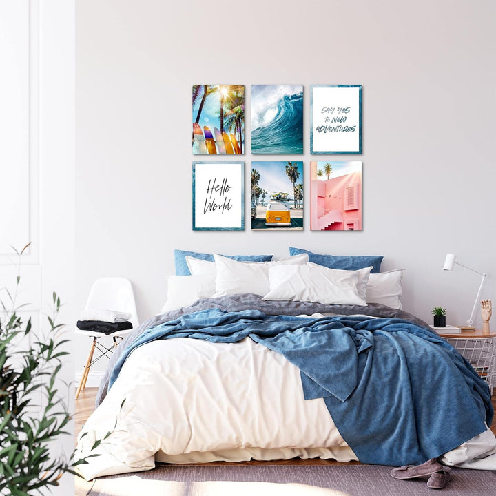 Novart Set Wandbilder - KEIN EXTRA RAMEN BENÖTIGT - Wohnzimmer Schlafzimmer - Bilder Modern Natur -