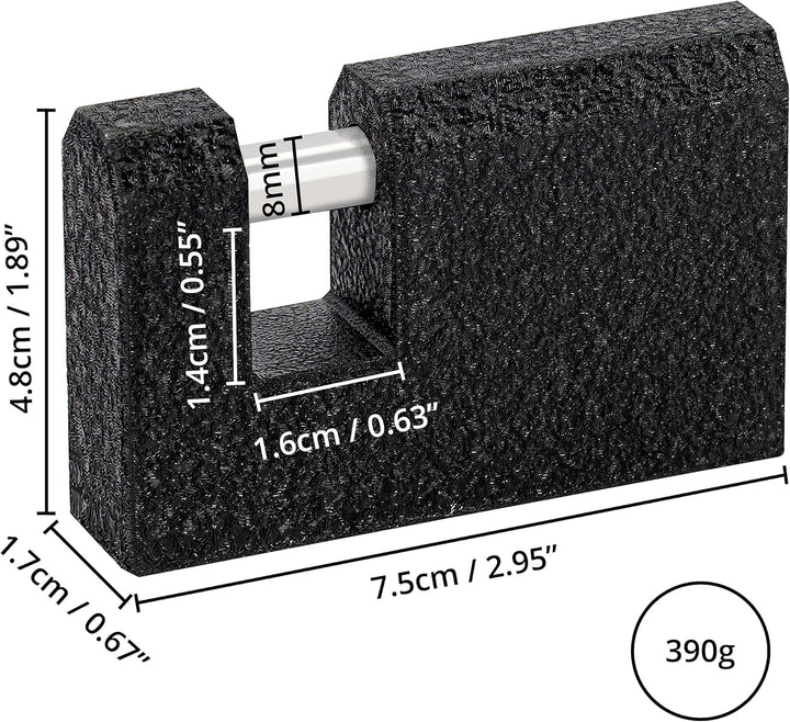 Kurtzy (2er Pack) Strapazierfähiges Vorhängeschloss Set mit Schlüsseln - 8 mm Dicker Bügel - Monoblo