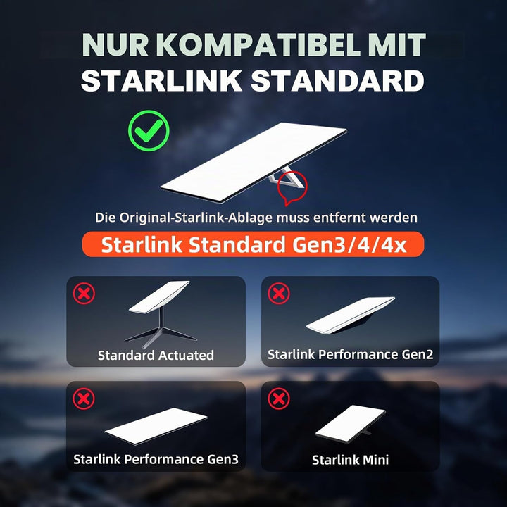 Upgraded Starlink Stativ Halterung für Gen 3/Standard 4X/4,Superstabilität Starlink Gen 3 Stativ Stä