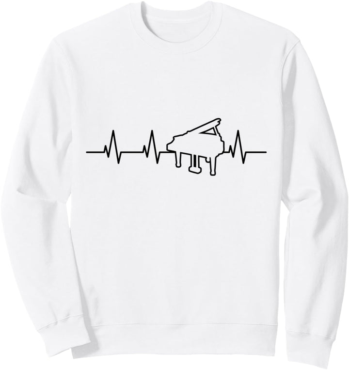 Pianist Herzschlag Piano Herzlinie Klavierspieler Klavier Sweatshirt