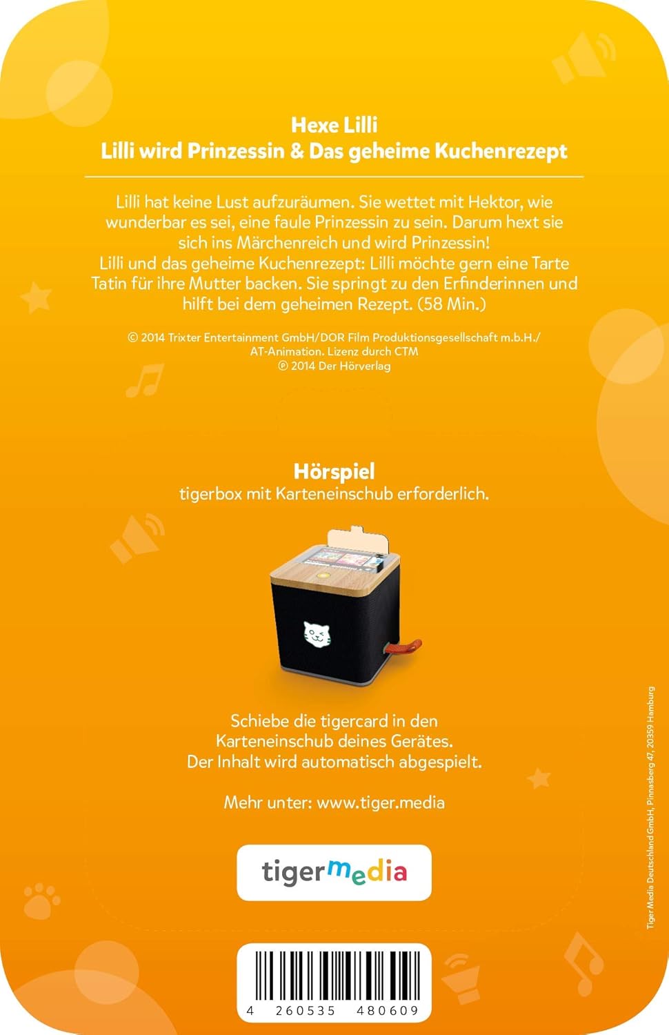 tigermedia tigercard Hexe Lilli Folge Lilli wird Prinzessin Das geheime Kuchenrezept tigerbox Hörbox