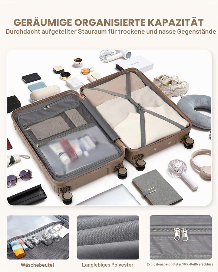 Sea choice Reisekoffer Set 5 Teilig ABS Hartschale Trolley Kofferset Gepäckset Grosse Kapazität Hand