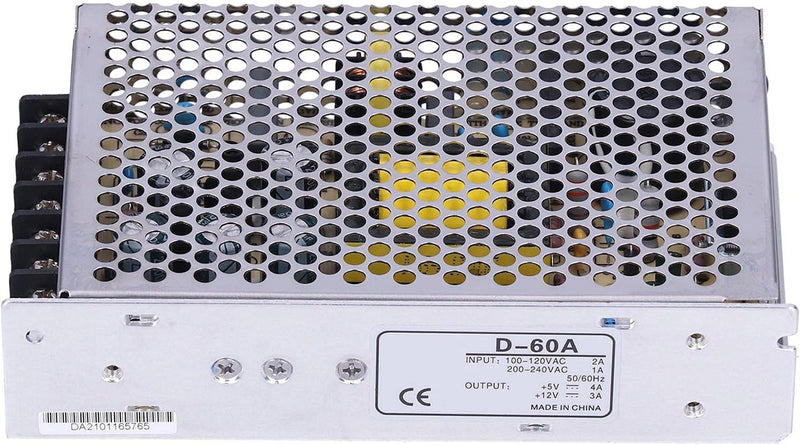 D-60A LED-Schaltnetzteil Universelles Geregeltes Schaltnetzteil Doppelausgang DC 5V / 4A 12V / 3A Ei