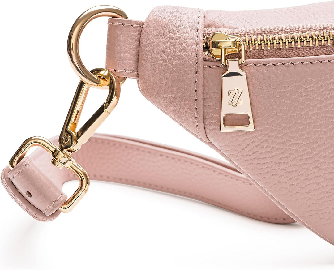 Lazarotti Bologna Leder Gürteltasche Damen | längenverstellbarer Tragegurt | grosse Bauchtasche 31 c