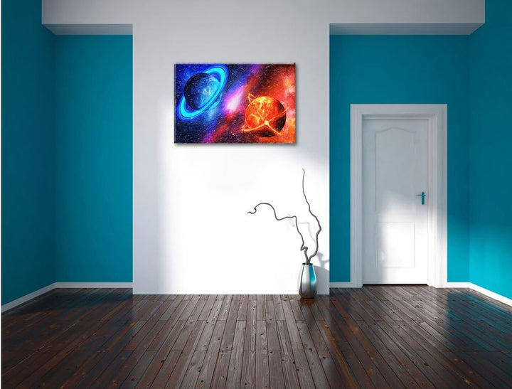 Pixxprint Ausgleich im Weltall als Leinwandbild/Grösse: 100x70 / Wandbild/Kunstdruck/fertig bespannt