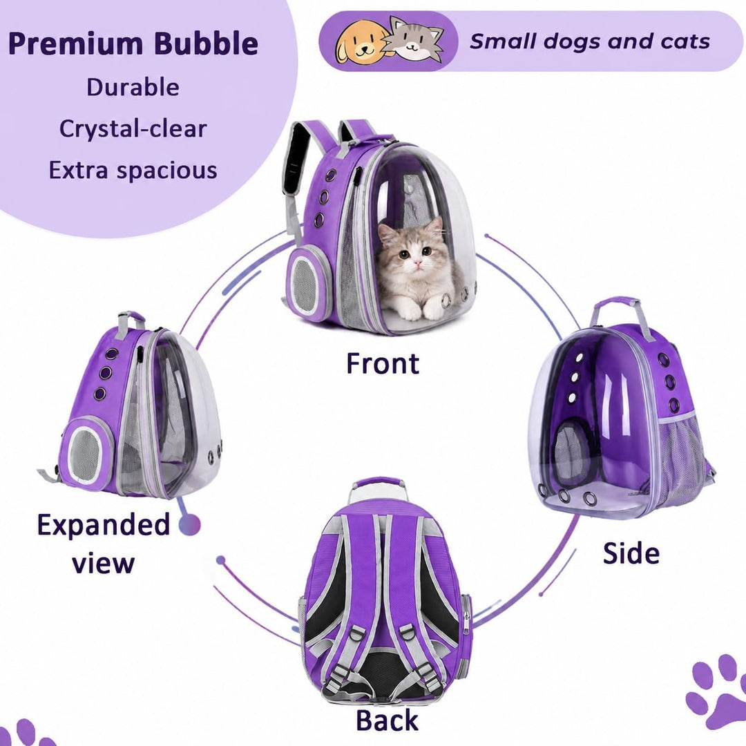 Erweiterbar Katzenrucksack Hunderucksack, Vorderrucksack für Katzen und Kleine Hunde, mit transparen
