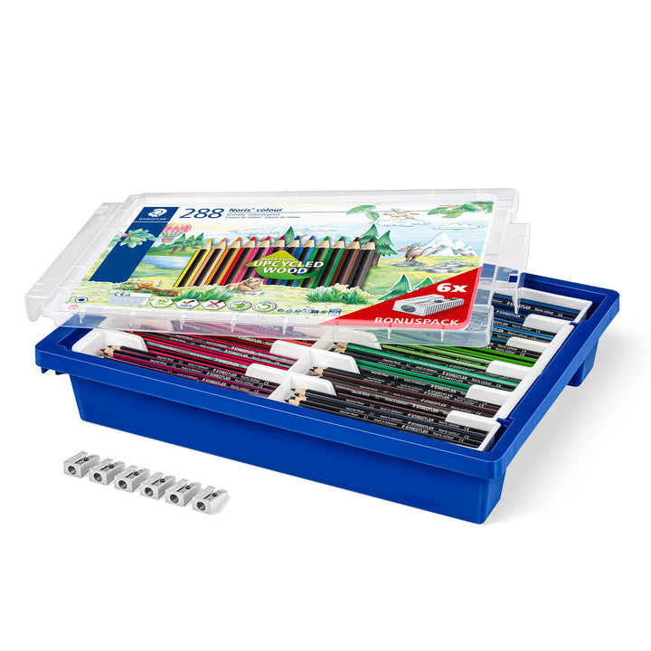 STAEDTLER Buntstifte Noris colour, rutschfeste Soft-Oberfläche, hohe Bruchfestigkeit, Made from Upcy