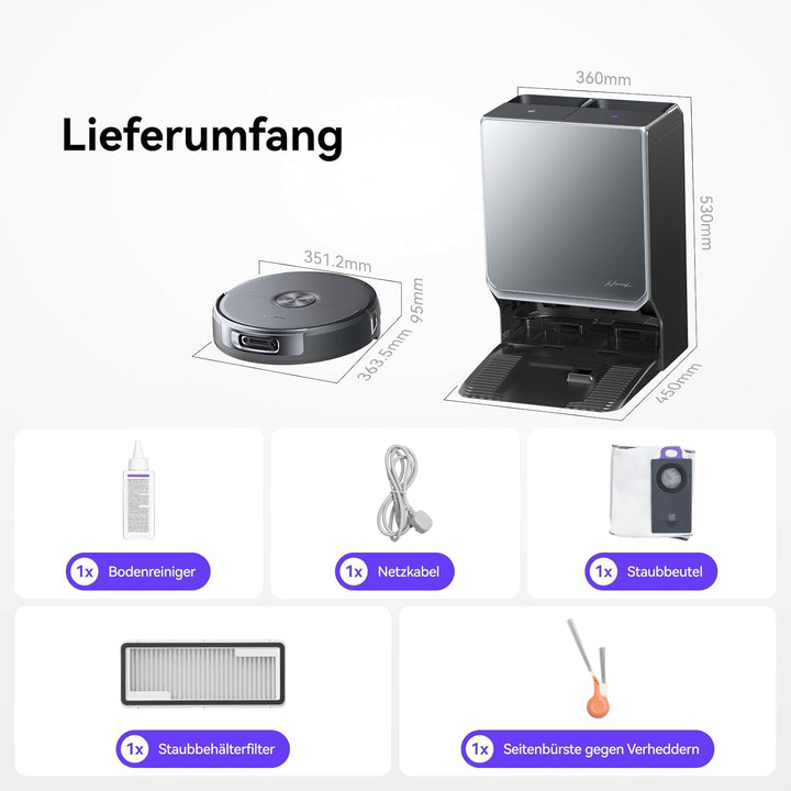 NARWAL Flow 2 Saug- und Wischroboter mit All-in-One-Station, FlowWash-Wischsystem mit 60 °C Heisswas