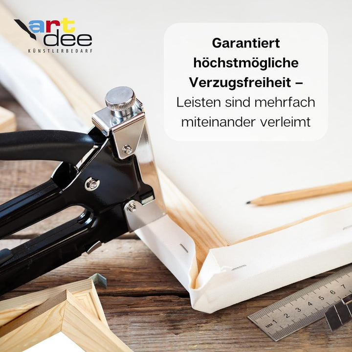 artdee® Keilrahmen 6 Stück (20 x 20 cm) – Kreative Leinwand für deine Kunstwerke – Leinwand zum Bema