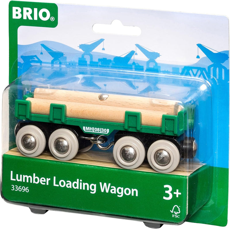 BRIO Bahn 33097 - Frachten Set Deluxe & Bahn 33696 - Langholzwagen Bundle mit Langholzwagen, Bundle