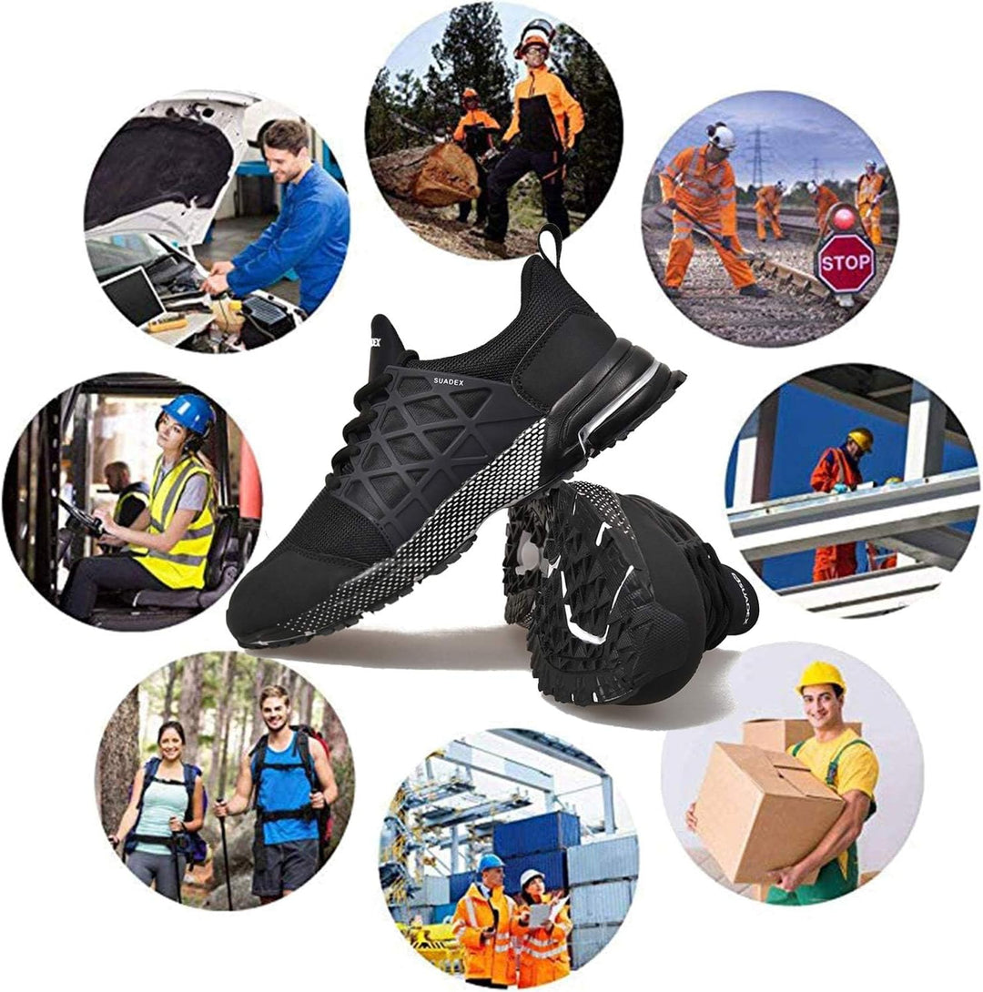 SUADEX Sicherheitsschuhe Arbeitsschuhe Herren Damen Atmungsaktiv Arbeitsschutzschuhe Stahlkappenschu