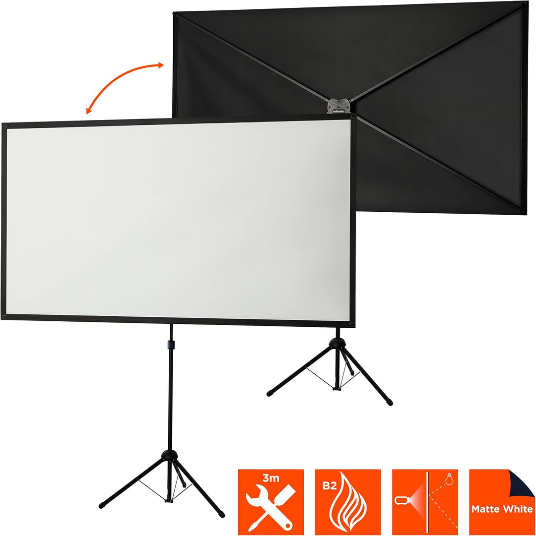 celexon Ultralightweight Stativ-Leinwand 80" | 177x100 cm 16:9 | leichte & kleine tragbare 4K, Full-