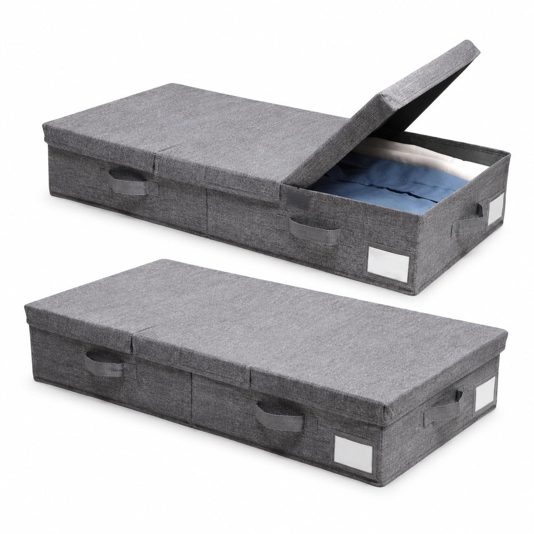 Unterbettkommode mit Deckel – Faltbare Unterbett Aufbewahrungsbox 15 cm Höhe, Kleideraufbewahrung &