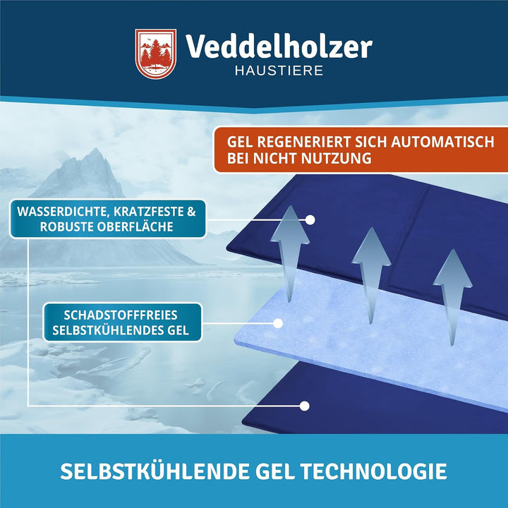Veddelholzer Kühlmatte (M) für Hunde extra Dick und selbstkühlend ohne Strom Perfekt für Sommer &amp; Re