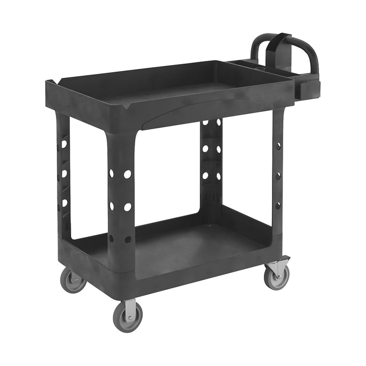 Rubbermaid Commercial Products Small Lipped Shelf Heavy Utility Cart - Black
