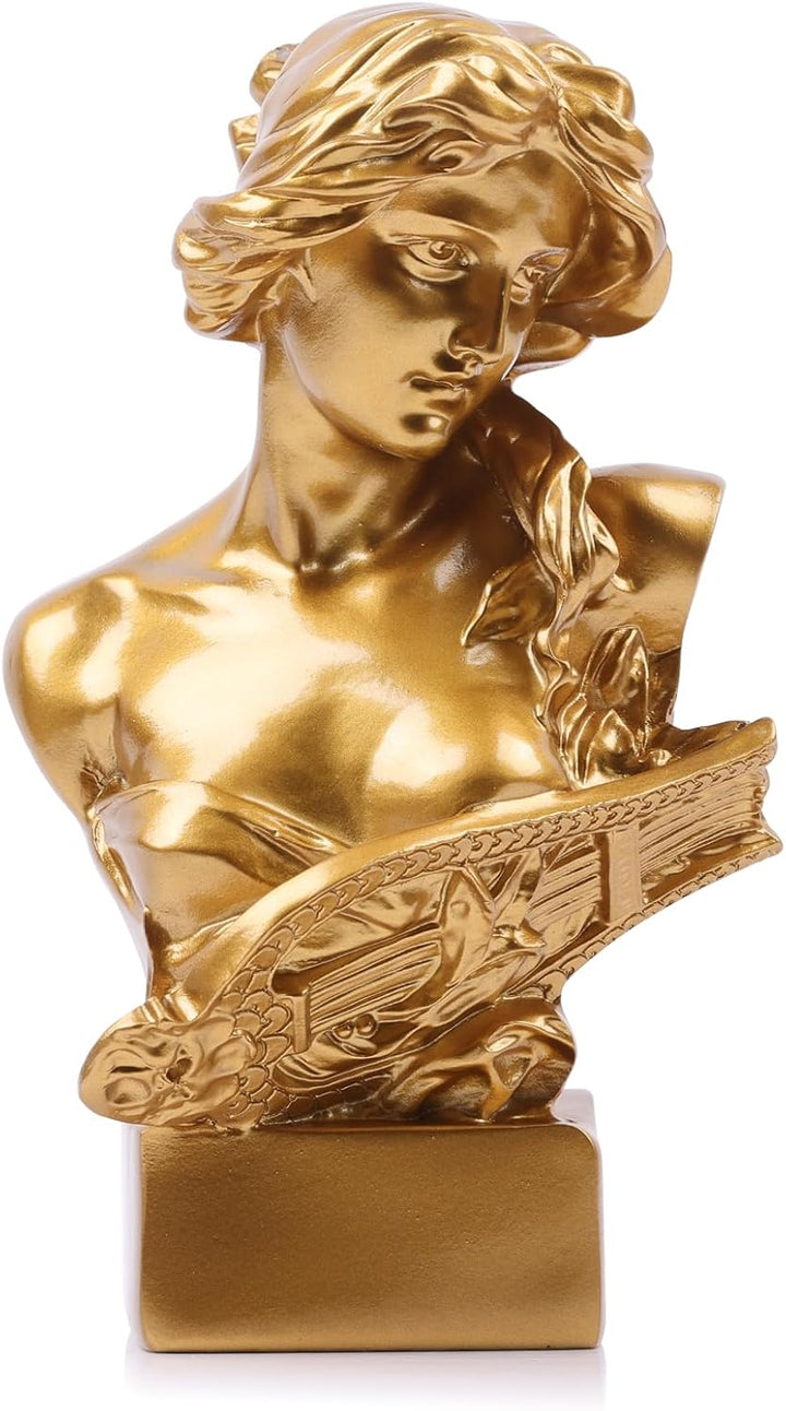 LCCCK 15.2 cm H Gold Aphrodite Statue Skulptur, Harz Griechische Mythologie Büste Statue, für Kokett