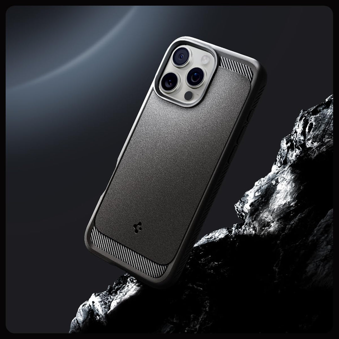 Spigen Rugged Armor MagFit Hülle für iPhone 16 Pro, Kompatibel mit MagSafe Zubehör -Grau
