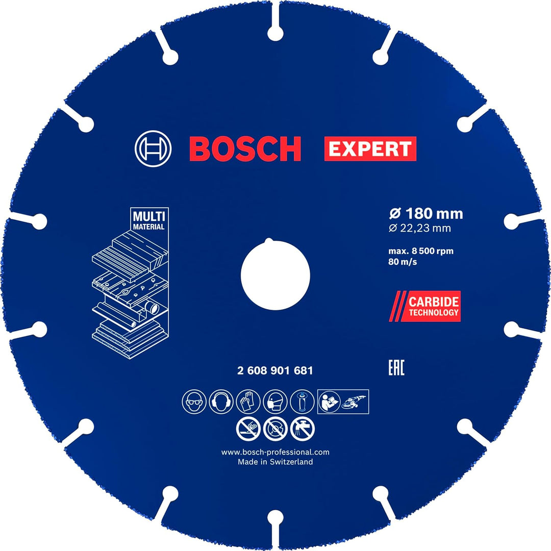 Bosch Professional 1x Expert Carbide Multi Wheel Trennscheibe (für Hartholz, Ø 180 mm, Zubehör Winke