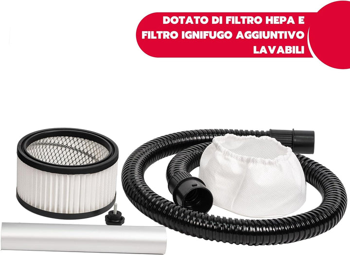 ARDES - AR4A20 ASHPIRO 20 Profession. Aschesauger, 20-l-Behälter, Hepa-Filter und zusätzlicher feuer