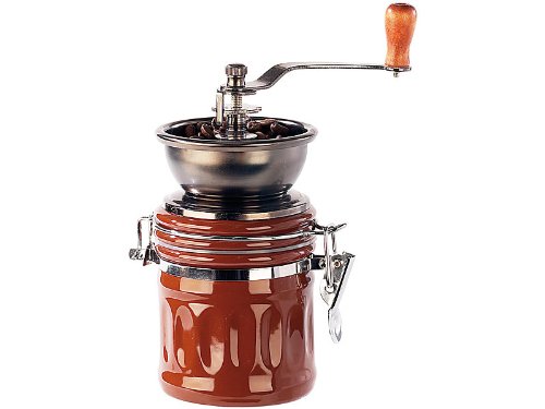 Kaffeemühle 'GENUA' mit Aromabehälter - Frisch und lecker: Kurbelgetriebene Kegelmühle mit regulierb