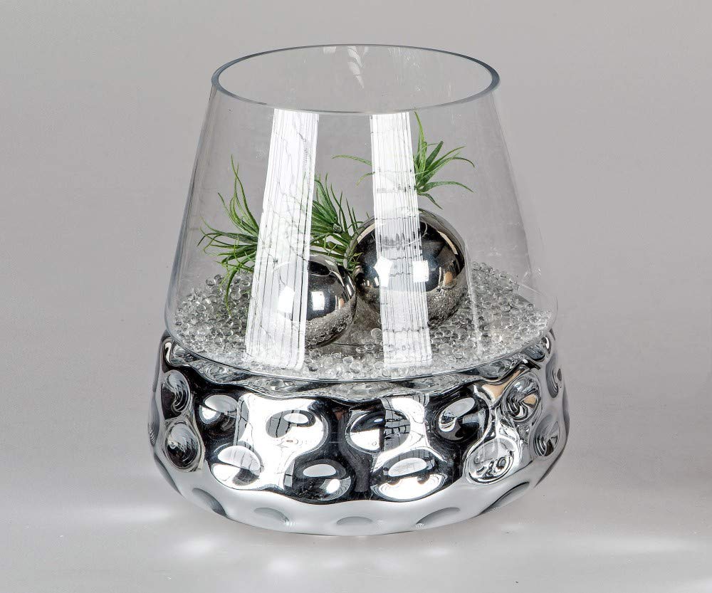 Formano Windlicht 'Dots', 27 cm, Silber-klar