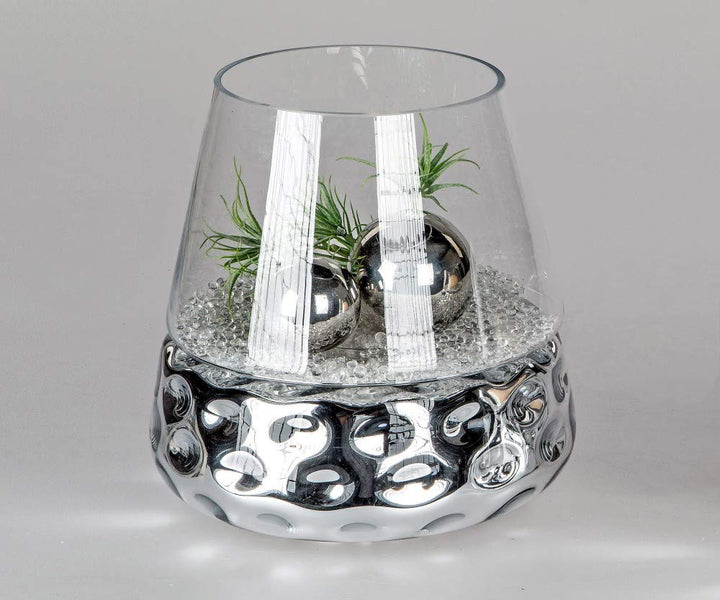 Formano Windlicht 'Dots', 27 cm, Silber-klar