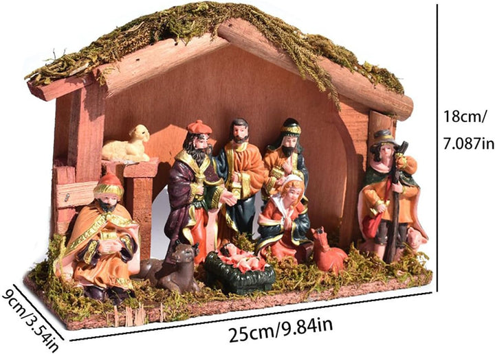 Weihnachtskrippen Figuren aus Resin | Jesus Geburtsfiguren Dekoration | Weihnachtskrippen Set aus Ho