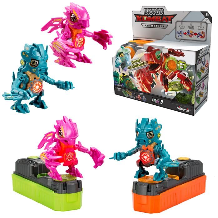 YCOO Biopod Kombat Duo Pack – 2 elektronische Kreaturen zum Bauen und Sammeln – Rosa und Grün – Spie